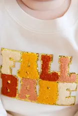 Sweet Wink Fall Babe Patch Long Sleeve Romper Natural