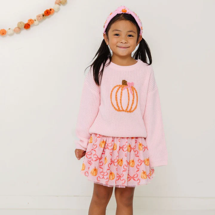 Sweet Wink Coquette Pumpkin Knit Sweater