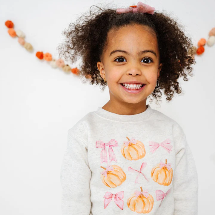 Sweet Wink Coquette Pumpkin Sweatshirt Natural