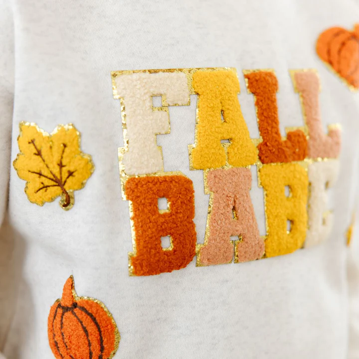 Sweet Wink Fall Babe Fun Patch Sweatshirt Natural
