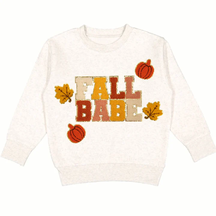 Sweet Wink Fall Babe Fun Patch Sweatshirt Natural