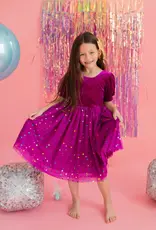 Ollie Jay Diana Luxury Dress in Deep Purple Confetti