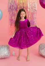 Ollie Jay Diana Luxury Dress in Deep Purple Confetti