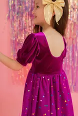 Ollie Jay Diana Luxury Dress in Deep Purple Confetti