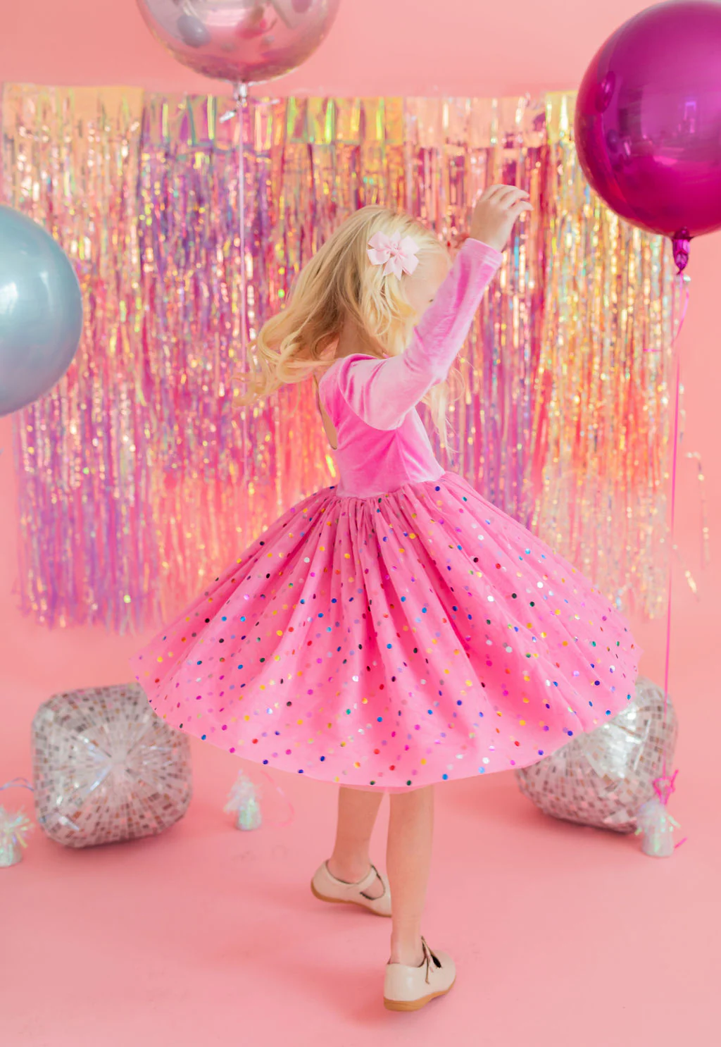 Ollie Jay Gwen Luxury Dress in Bubblegum Confetti