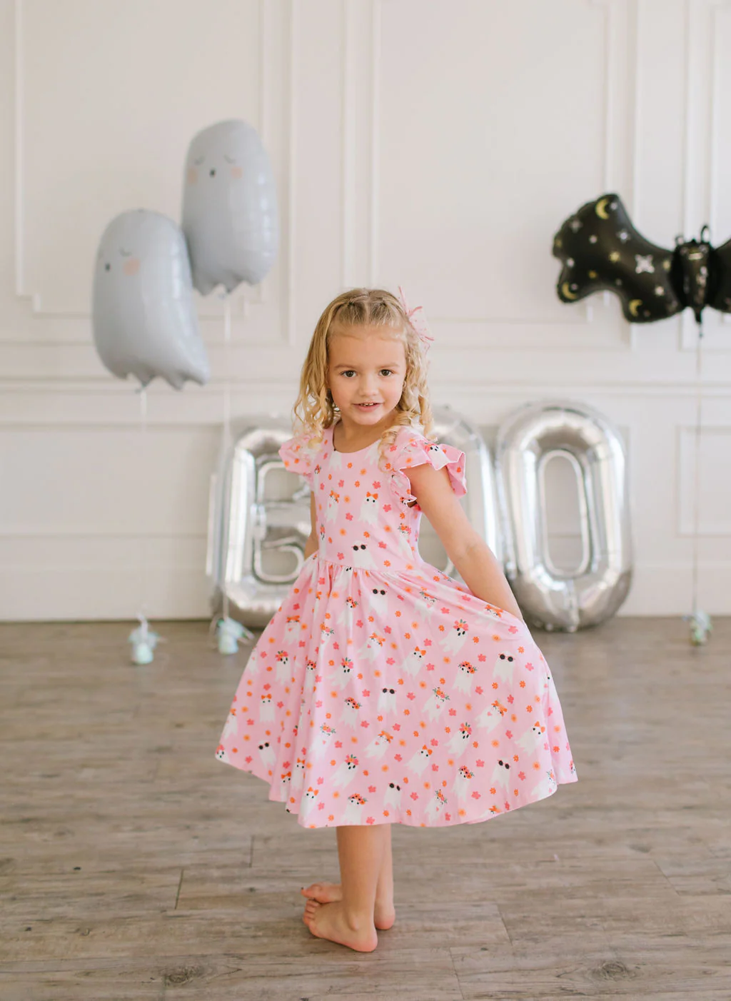Ollie Jay Olivia Halloween Dress in Floral Ghosts