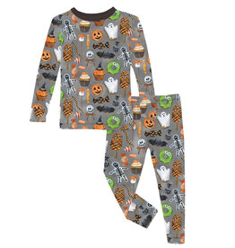 Kickee Pants Print Long Sleeve Pajama Set Halloween Treats