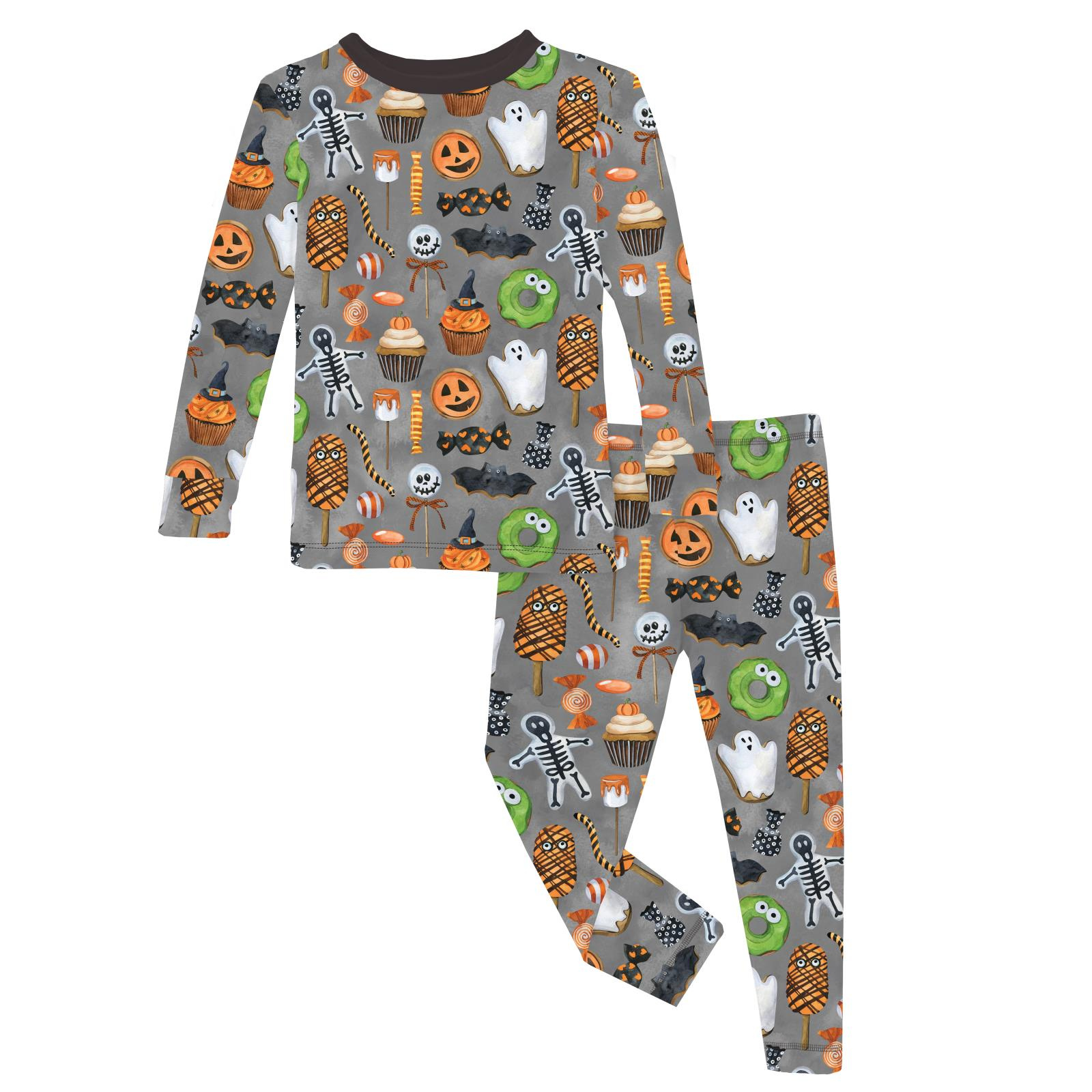 Kickee Pants Print Long Sleeve Pajama Set Halloween Treats