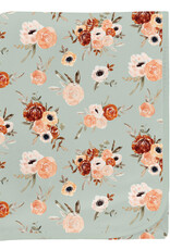 Kickee Pants Print Swaddling Blanket Aloe Fall Floral