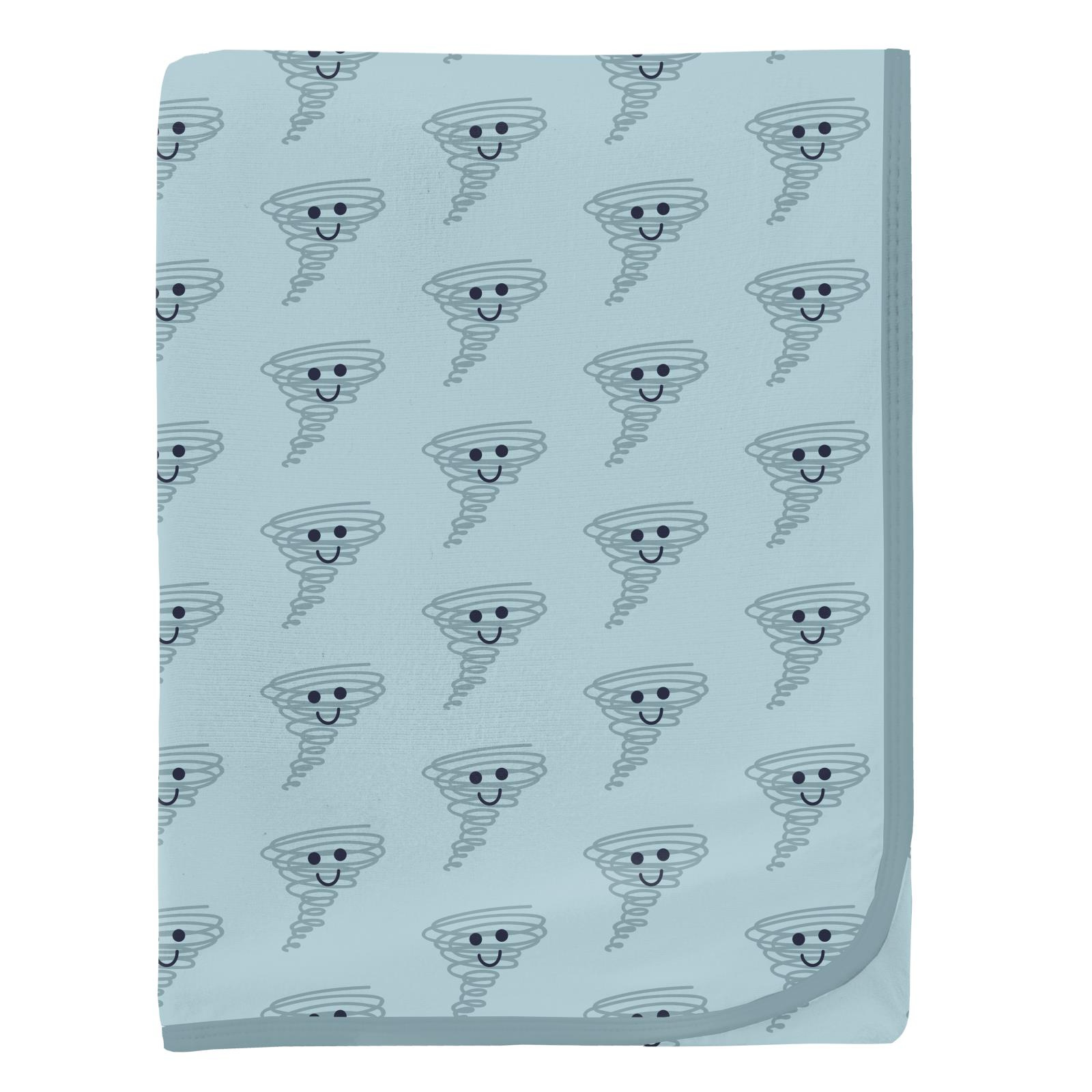 Kickee Pants Print Swaddling Blanket Spring Sky Happy Tornado