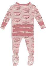 Kickee Pants Print Layette Ruffle Footie with 2 Way Zipper Baby Rose Fair Carousel