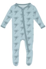 Kickee Pants Print Footie with 2 Way Zipper Spring Sky Happy Tornado
