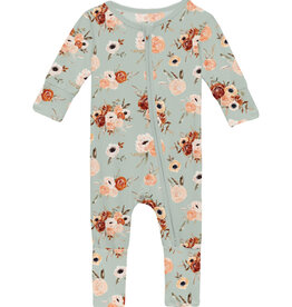 Kickee Pants Print Convertible Coverall Aloe Fall Floral