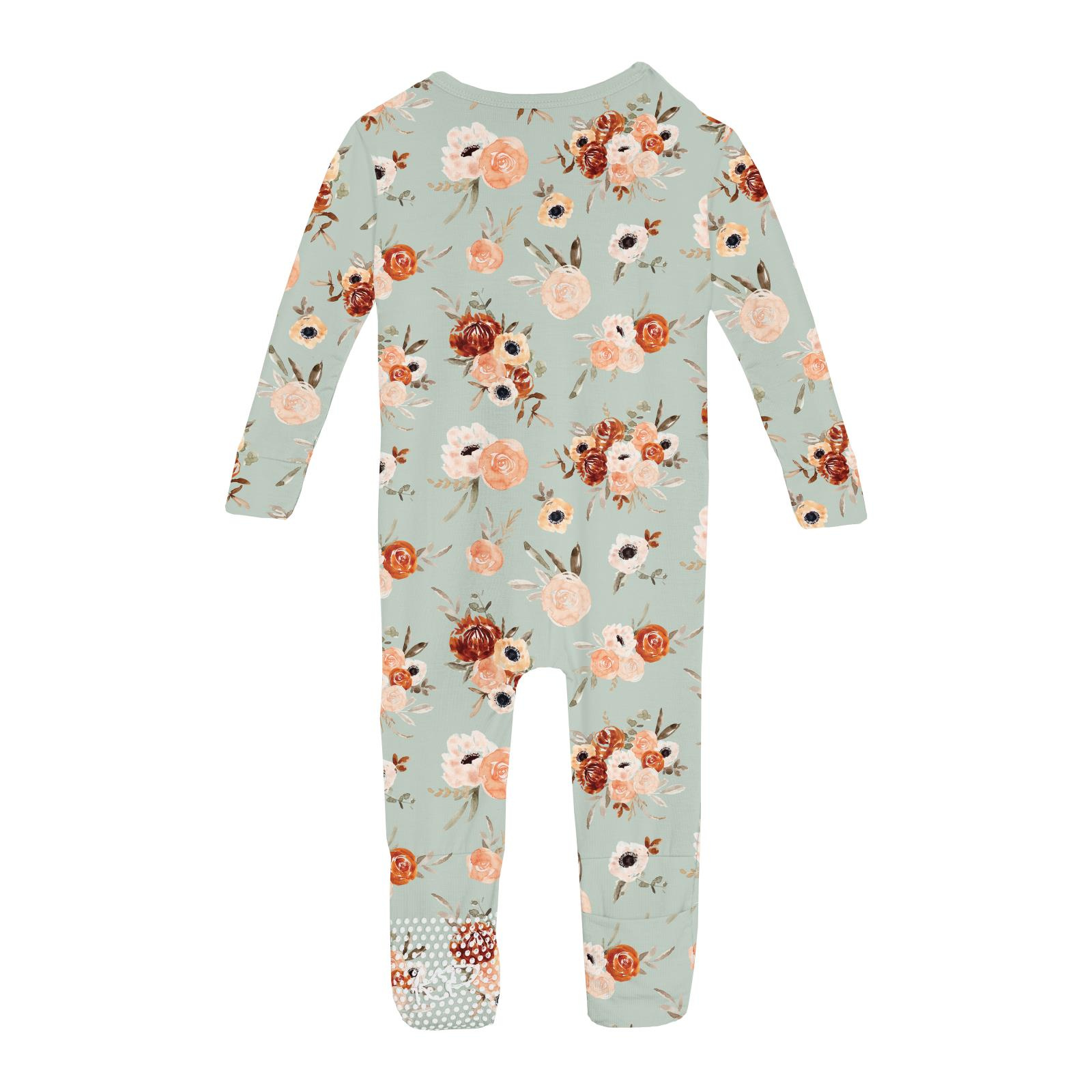 Kickee Pants Print Convertible Coverall Aloe Fall Floral