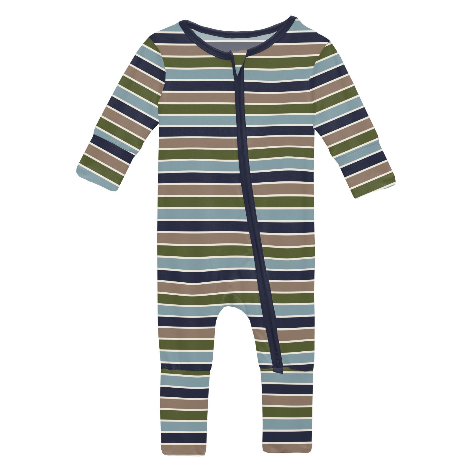 Kickee Pants Print Convertible Coverall Fall Vibes Stripe