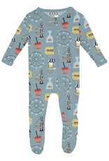 Kickee Pants Print Footie with 2 Way Zipper Stormy Sea Fall Fair