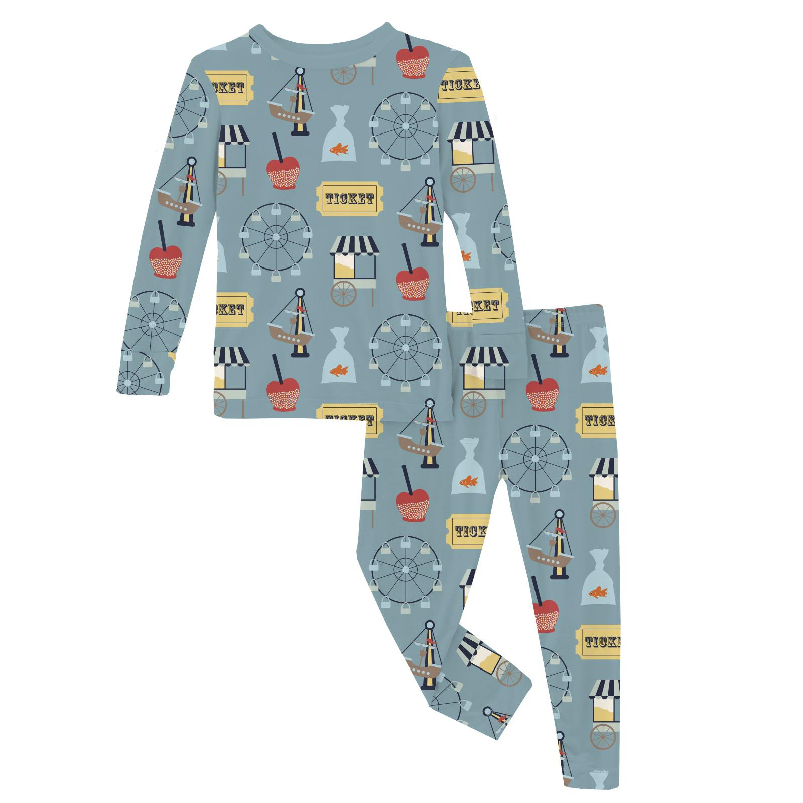 Kickee Pants Print Long Sleeve Pajama Set Stormy Sea Fall Fair
