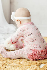 Kickee Pants Print Layette Ruffle Footie with 2 Way Zipper Baby Rose Fair Carousel