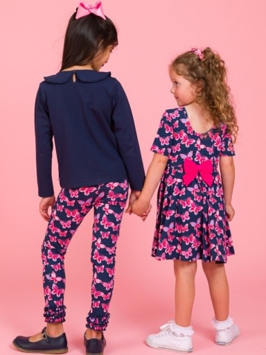 RuffleButts + RuggedButts Short Sleeve Knit Twirl Dress