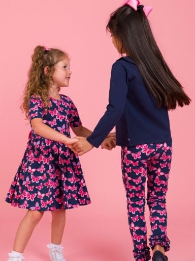 RuffleButts + RuggedButts Short Sleeve Knit Twirl Dress