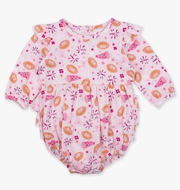 RuffleButts + RuggedButts Knit Long Sleeve Flutter Bubble Romper
