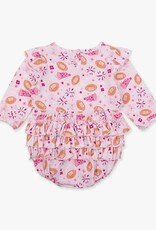 RuffleButts + RuggedButts Knit Long Sleeve Flutter Bubble Romper