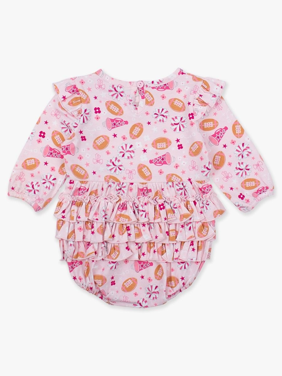 RuffleButts + RuggedButts Knit Long Sleeve Flutter Bubble Romper