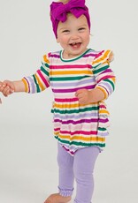 RuffleButts + RuggedButts Knit Long Sleeve Flutter Bubble Romper