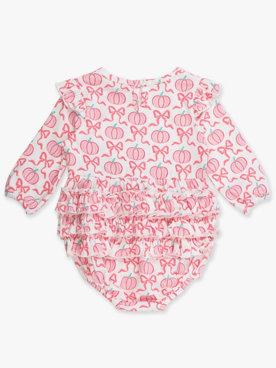 RuffleButts + RuggedButts Knit Long Sleeve Flutter Bubble Romper