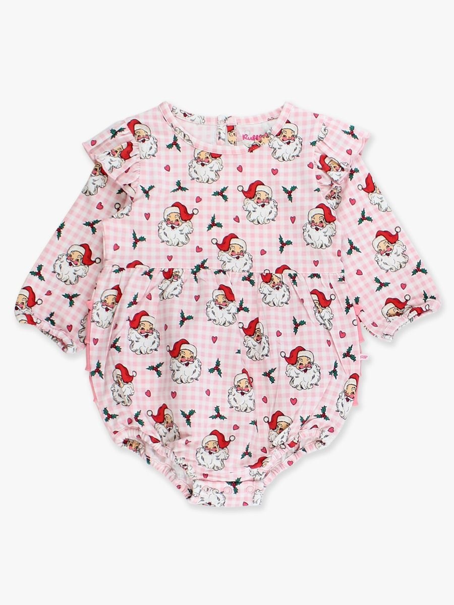 RuffleButts + RuggedButts Knit Long Sleeve Flutter Bubble Romper