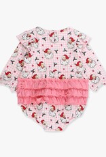 RuffleButts + RuggedButts Knit Long Sleeve Flutter Bubble Romper