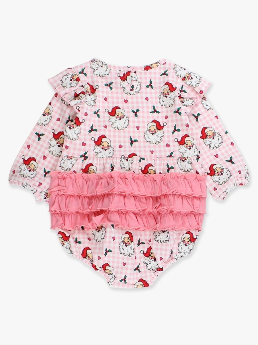 RuffleButts + RuggedButts Knit Long Sleeve Flutter Bubble Romper