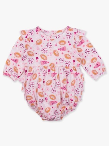 RuffleButts + RuggedButts Knit Long Sleeve Flutter Bubble Romper