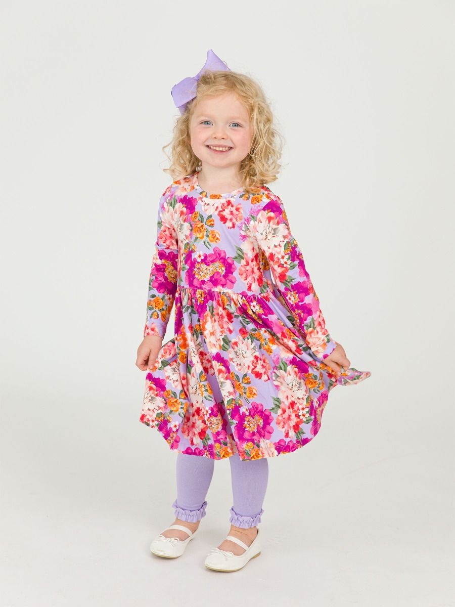 RuffleButts + RuggedButts Knit Long Sleeve Twirl Dress