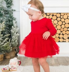 RuffleButts + RuggedButts Flutter Tulle Long Sleeve Twirl Romper