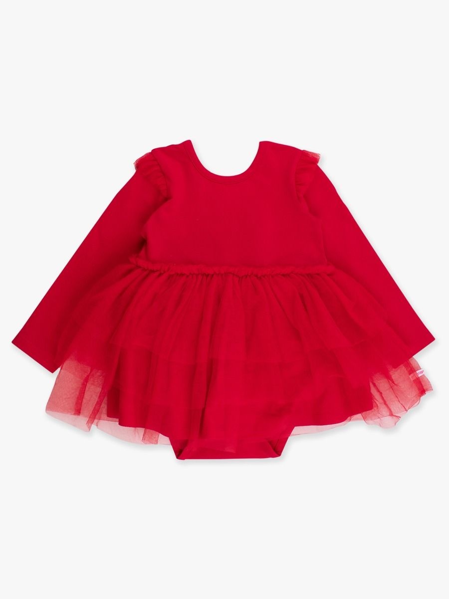 RuffleButts + RuggedButts Flutter Tulle Long Sleeve Twirl Romper