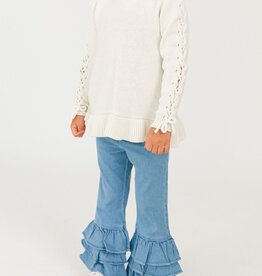 RuffleButts + RuggedButts Denim Ruffle Flare Pants