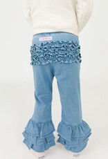 RuffleButts + RuggedButts Denim Ruffle Flare Pants