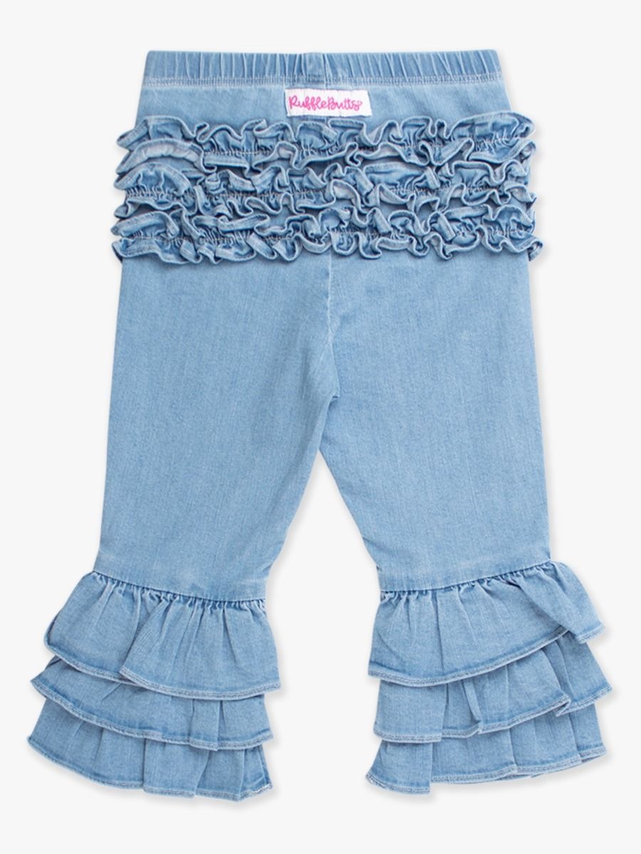RuffleButts + RuggedButts Denim Ruffle Flare Pants