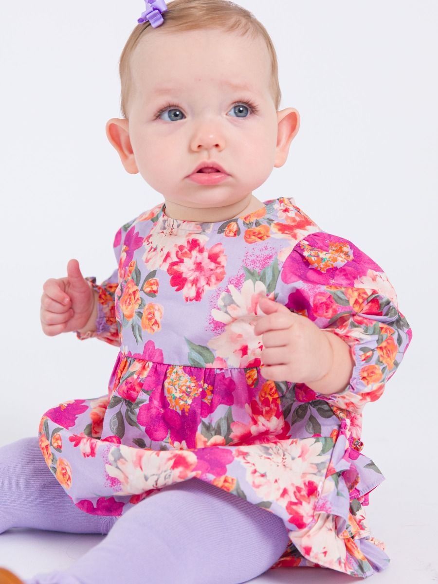 RuffleButts + RuggedButts Woven Long Sleeve Bubble Romper