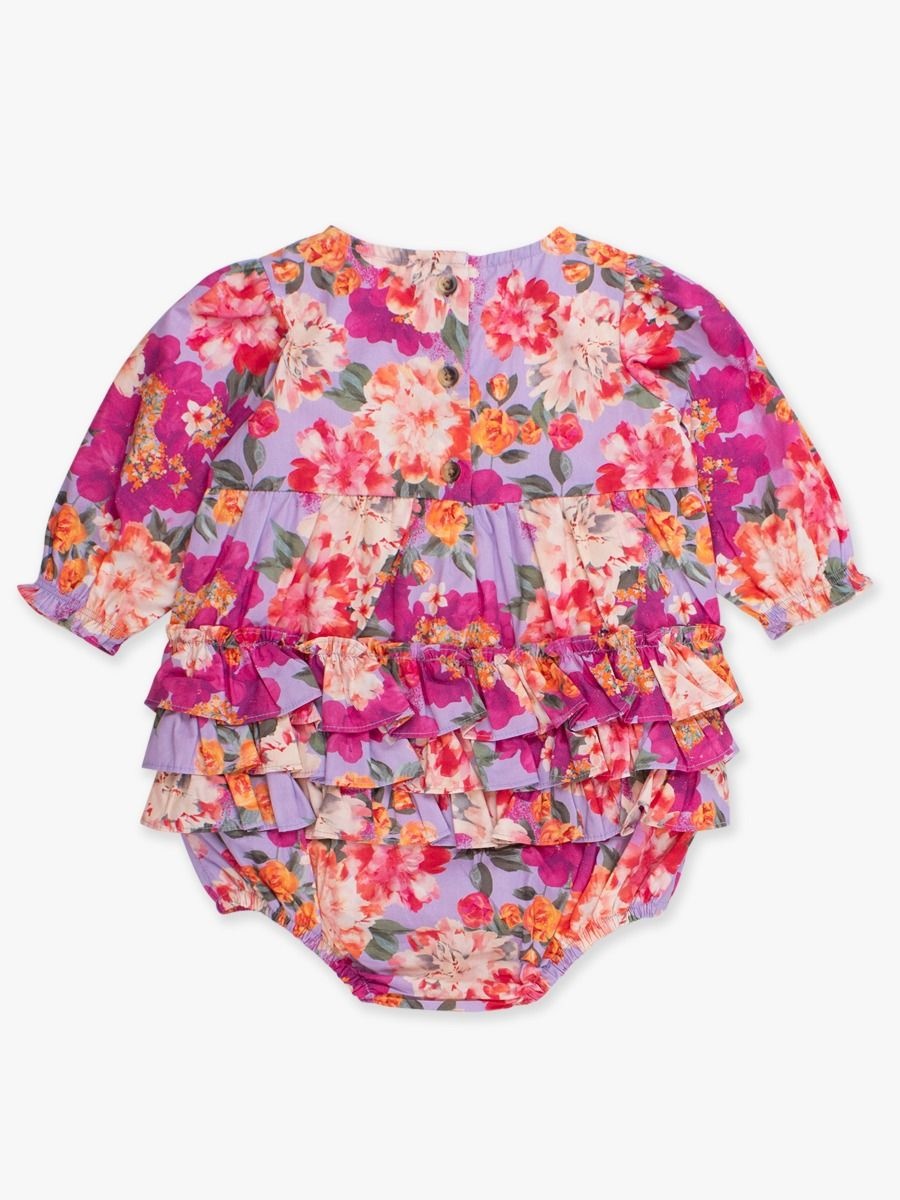 RuffleButts + RuggedButts Woven Long Sleeve Bubble Romper