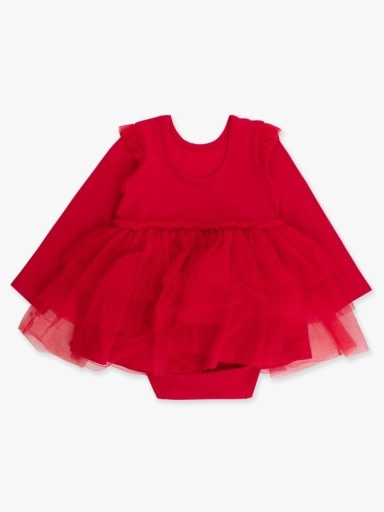RuffleButts + RuggedButts Flutter Tulle Long Sleeve Twirl Romper