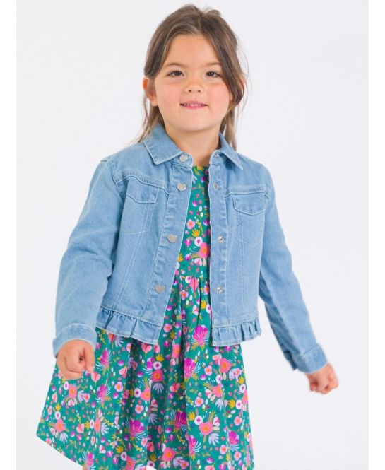 RuffleButts + RuggedButts Stretch Denim Ruffle Jacket
