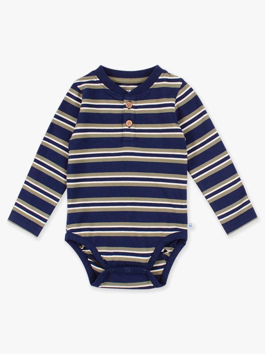 RuffleButts + RuggedButts Knit Long Sleeve 2-Button Henley Bodysuit