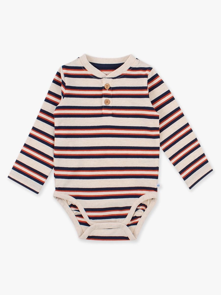 RuffleButts + RuggedButts Knit Long Sleeve 2-Button Henley Bodysuit