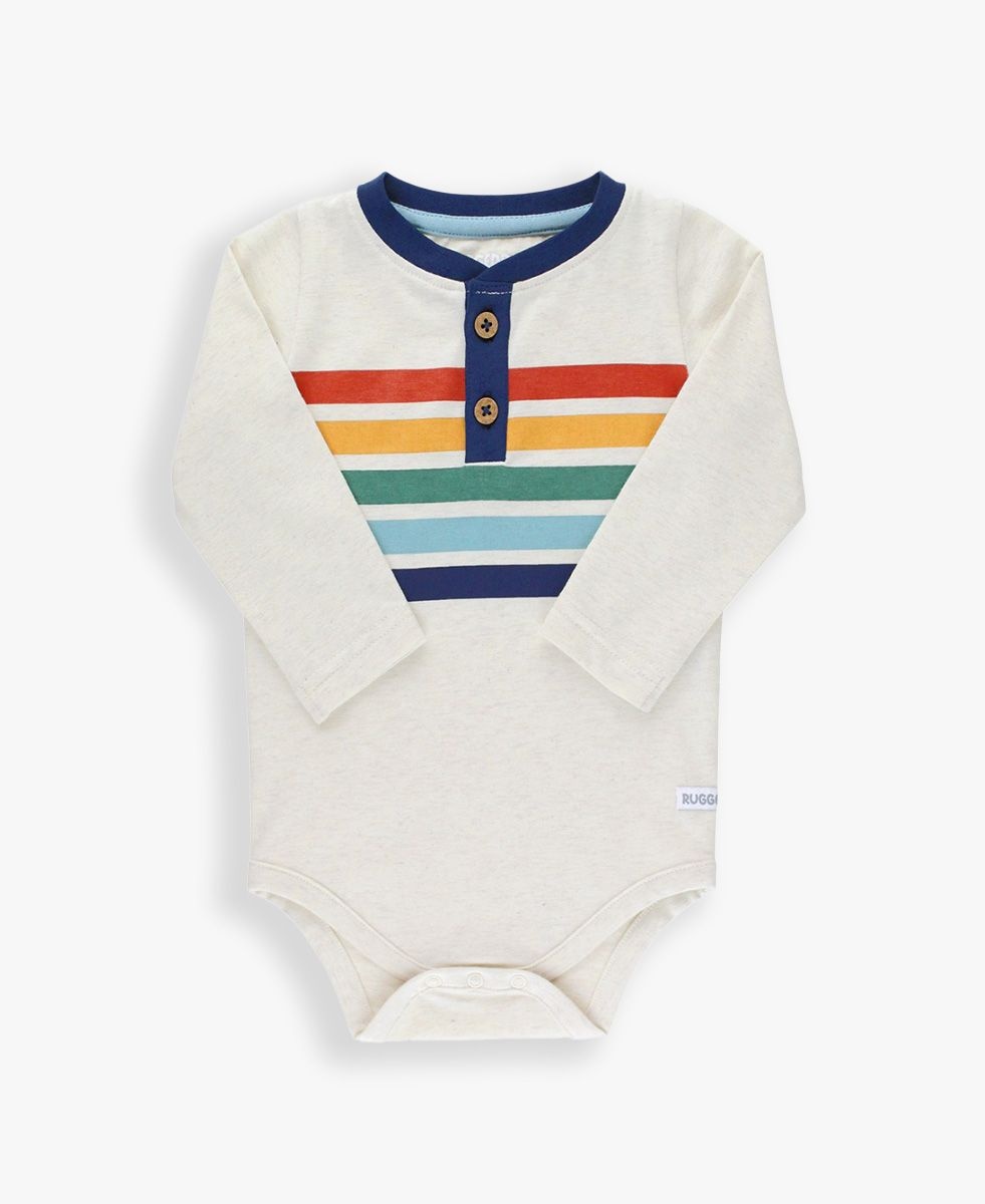 RuffleButts + RuggedButts Knit Long Sleeve 2-Button Henley Bodysuit