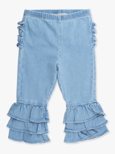 RuffleButts + RuggedButts Denim Ruffle Flare Pants