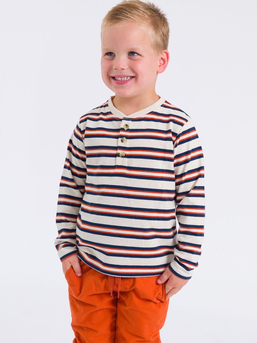 RuffleButts + RuggedButts Knit Long Sleeve Henley Tee