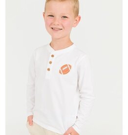 RuffleButts + RuggedButts Knit Long Sleeve Embroidered Henley Tee