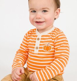 RuffleButts + RuggedButts Knit Long Sleeve Embroidered Henley Bodysuit